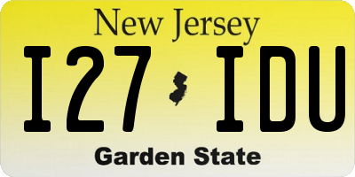 NJ license plate I27IDU