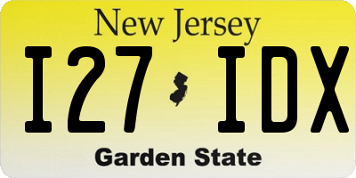 NJ license plate I27IDX