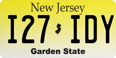 NJ license plate I27IDY