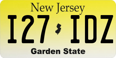 NJ license plate I27IDZ
