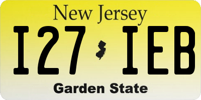 NJ license plate I27IEB