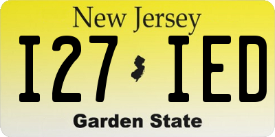 NJ license plate I27IED