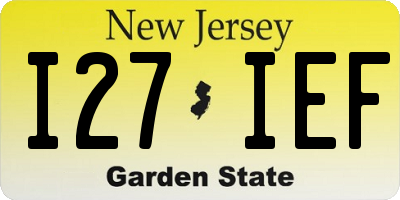 NJ license plate I27IEF