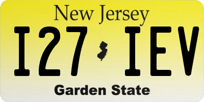 NJ license plate I27IEV