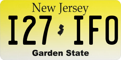 NJ license plate I27IFO