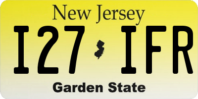 NJ license plate I27IFR