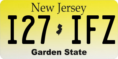 NJ license plate I27IFZ