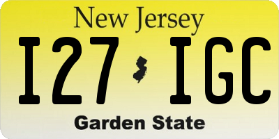 NJ license plate I27IGC