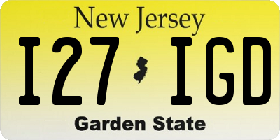 NJ license plate I27IGD