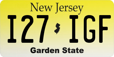 NJ license plate I27IGF