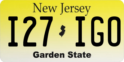 NJ license plate I27IGO