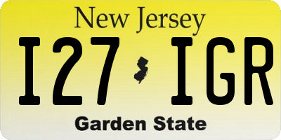 NJ license plate I27IGR