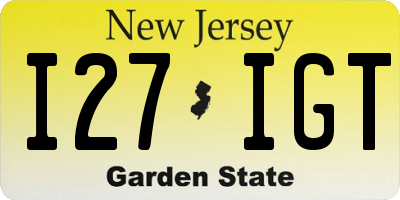 NJ license plate I27IGT