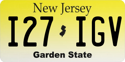 NJ license plate I27IGV
