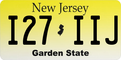 NJ license plate I27IIJ