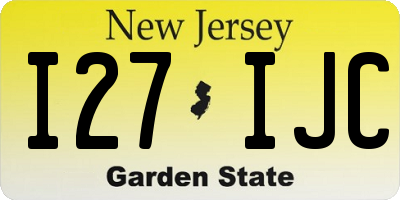 NJ license plate I27IJC