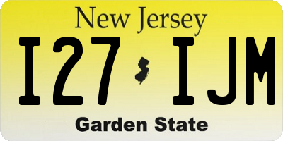 NJ license plate I27IJM