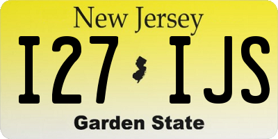 NJ license plate I27IJS