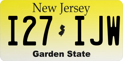 NJ license plate I27IJW