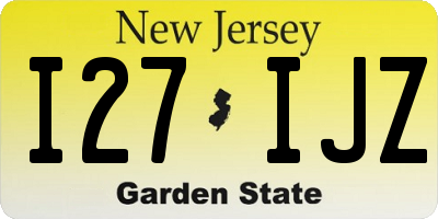 NJ license plate I27IJZ