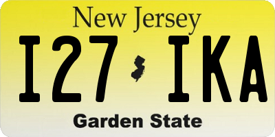 NJ license plate I27IKA