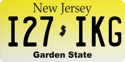 NJ license plate I27IKG