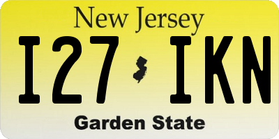 NJ license plate I27IKN