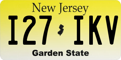 NJ license plate I27IKV