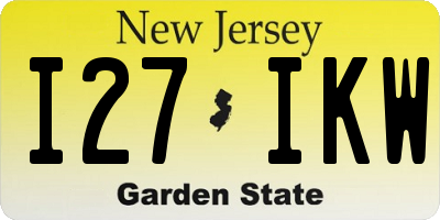 NJ license plate I27IKW
