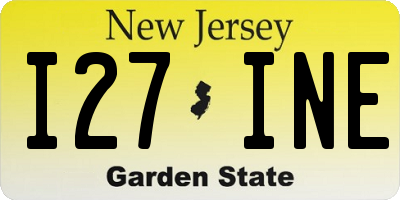 NJ license plate I27INE