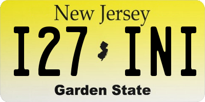 NJ license plate I27INI