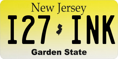 NJ license plate I27INK