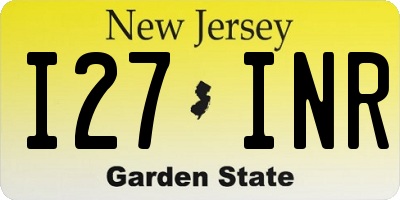 NJ license plate I27INR
