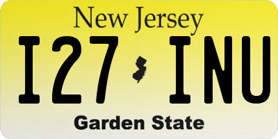 NJ license plate I27INU