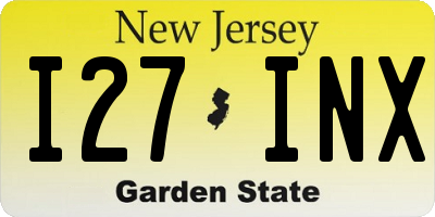 NJ license plate I27INX