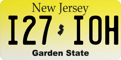 NJ license plate I27IOH