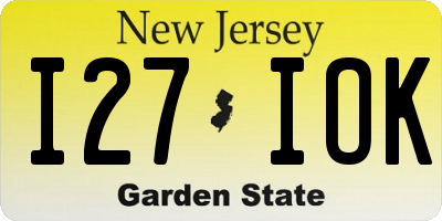 NJ license plate I27IOK