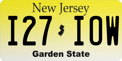 NJ license plate I27IOW