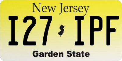 NJ license plate I27IPF