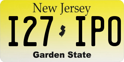 NJ license plate I27IPO