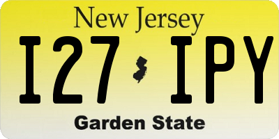 NJ license plate I27IPY