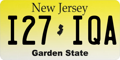 NJ license plate I27IQA