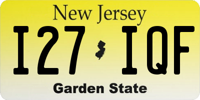 NJ license plate I27IQF