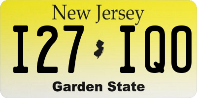 NJ license plate I27IQO