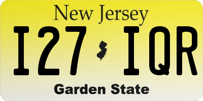 NJ license plate I27IQR