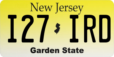 NJ license plate I27IRD