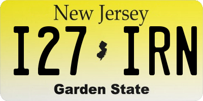 NJ license plate I27IRN