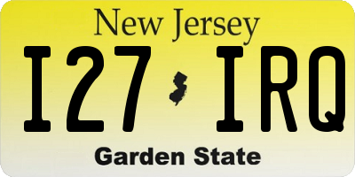 NJ license plate I27IRQ