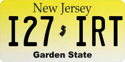 NJ license plate I27IRT