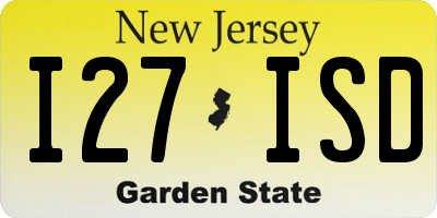 NJ license plate I27ISD